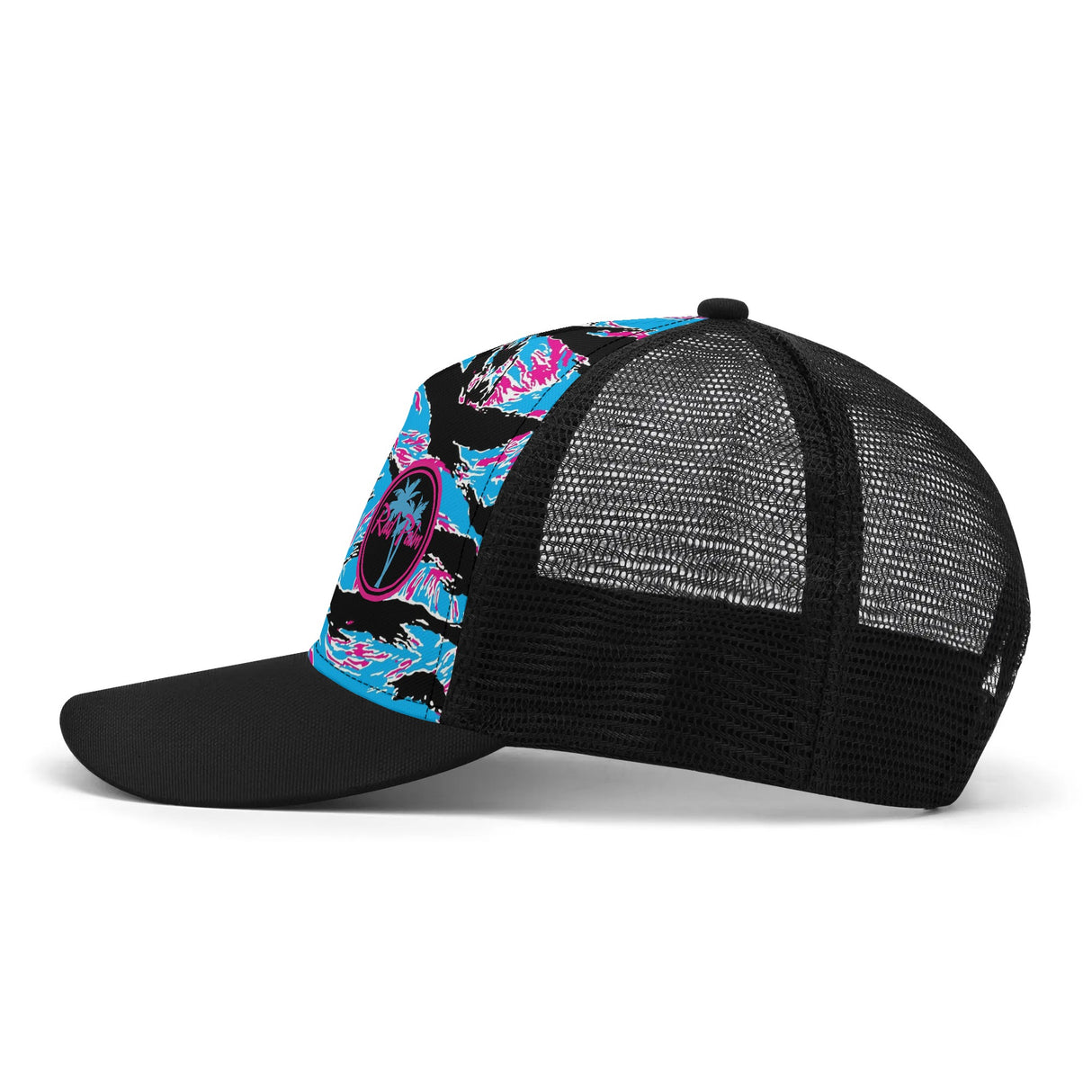 Gorra de camionero de malla con rayas de tigre de Miami