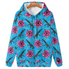 High Capacity Hibiscus Blue Mens Lightweight Hoodie