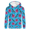 High Capacity Hibiscus Blue Mens Lightweight Hoodie