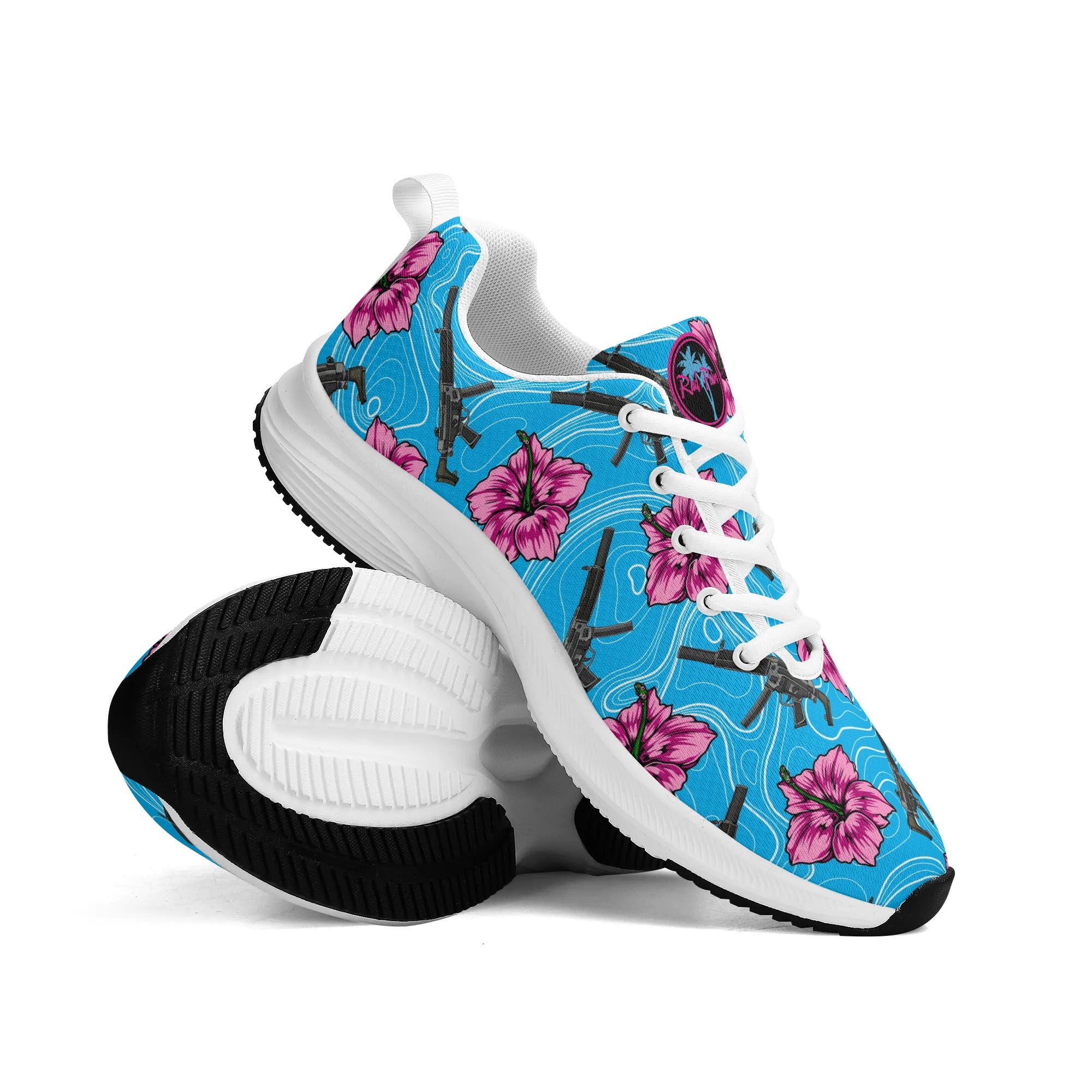 High Capacity Hibiscus Blue Running Shoes