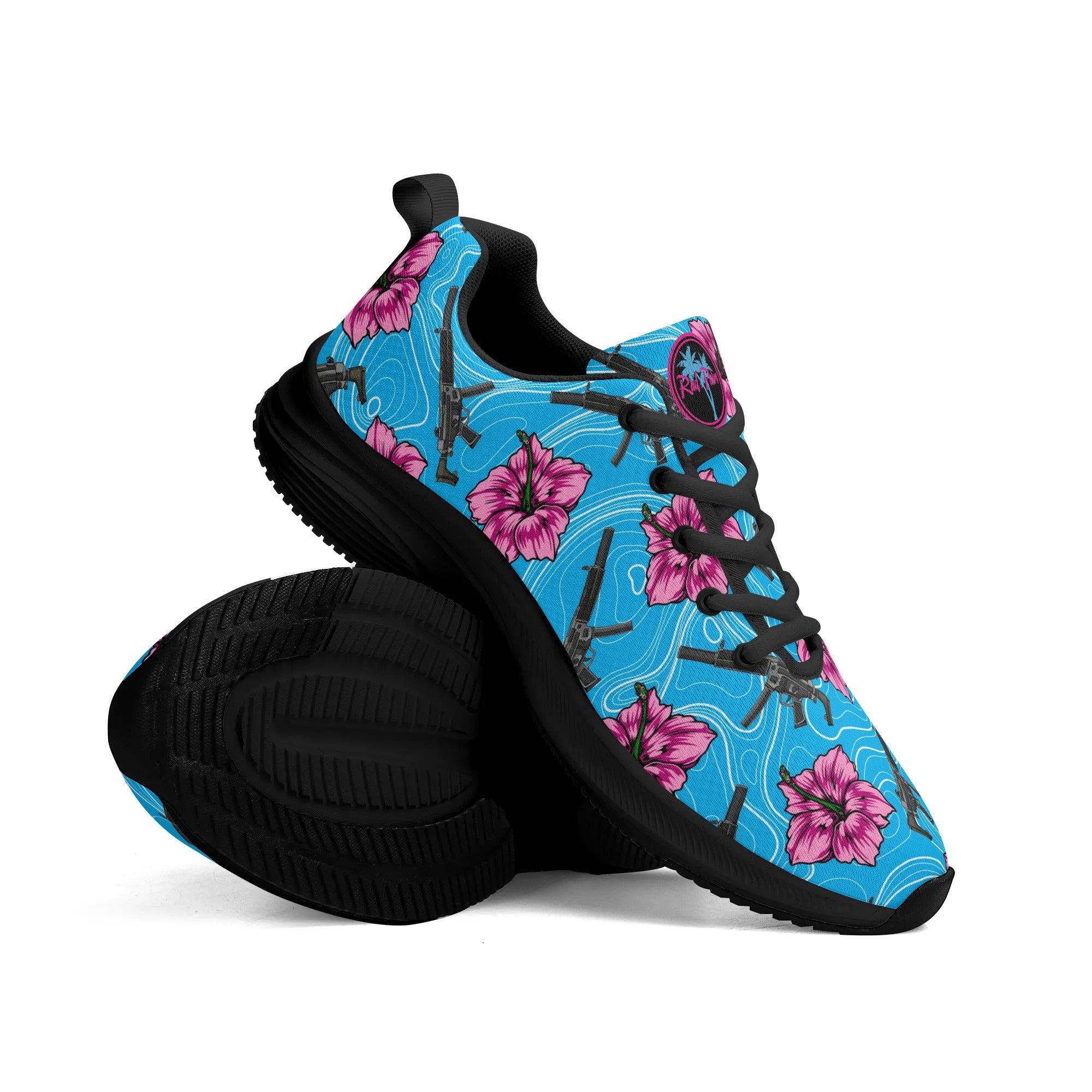 High Capacity Hibiscus Blue Running Shoes