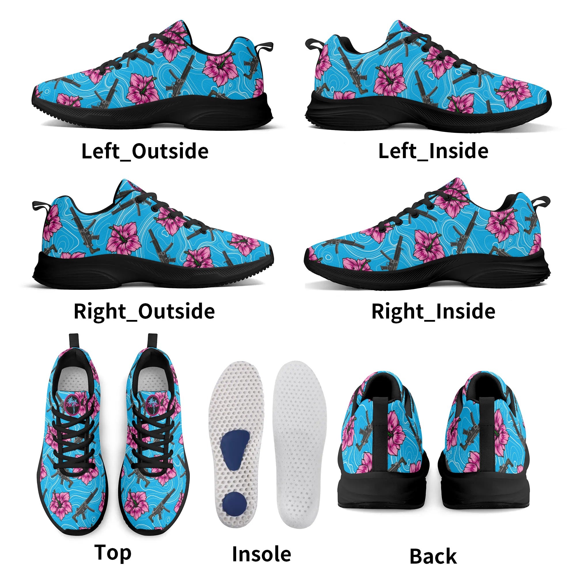 High Capacity Hibiscus Blue Running Shoes