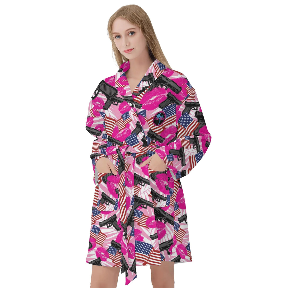 The Patriot Barbie Womens Short Bathrobe