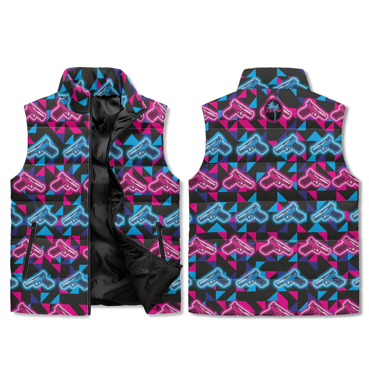 Neon Glocks Zip Up Puffer Vest