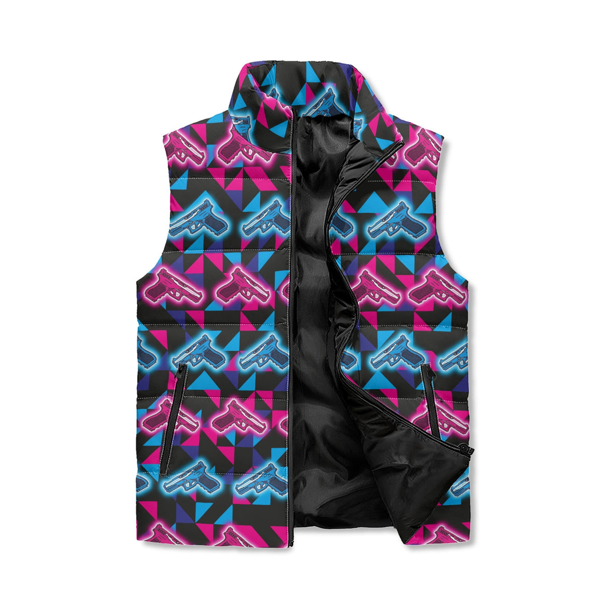 Neon Glocks Zip Up Puffer Vest