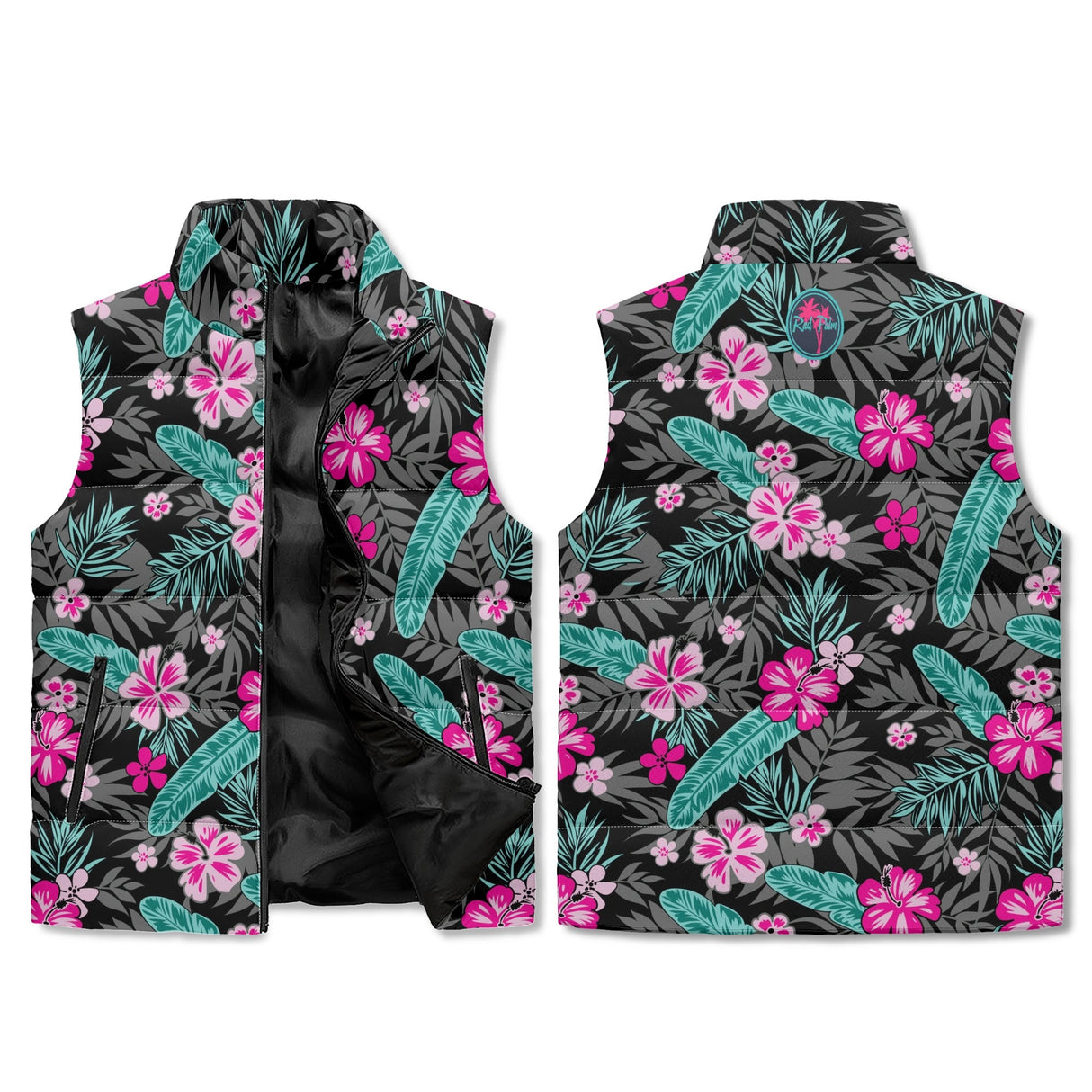 Evening Tropics Zip Up Puffer Vest