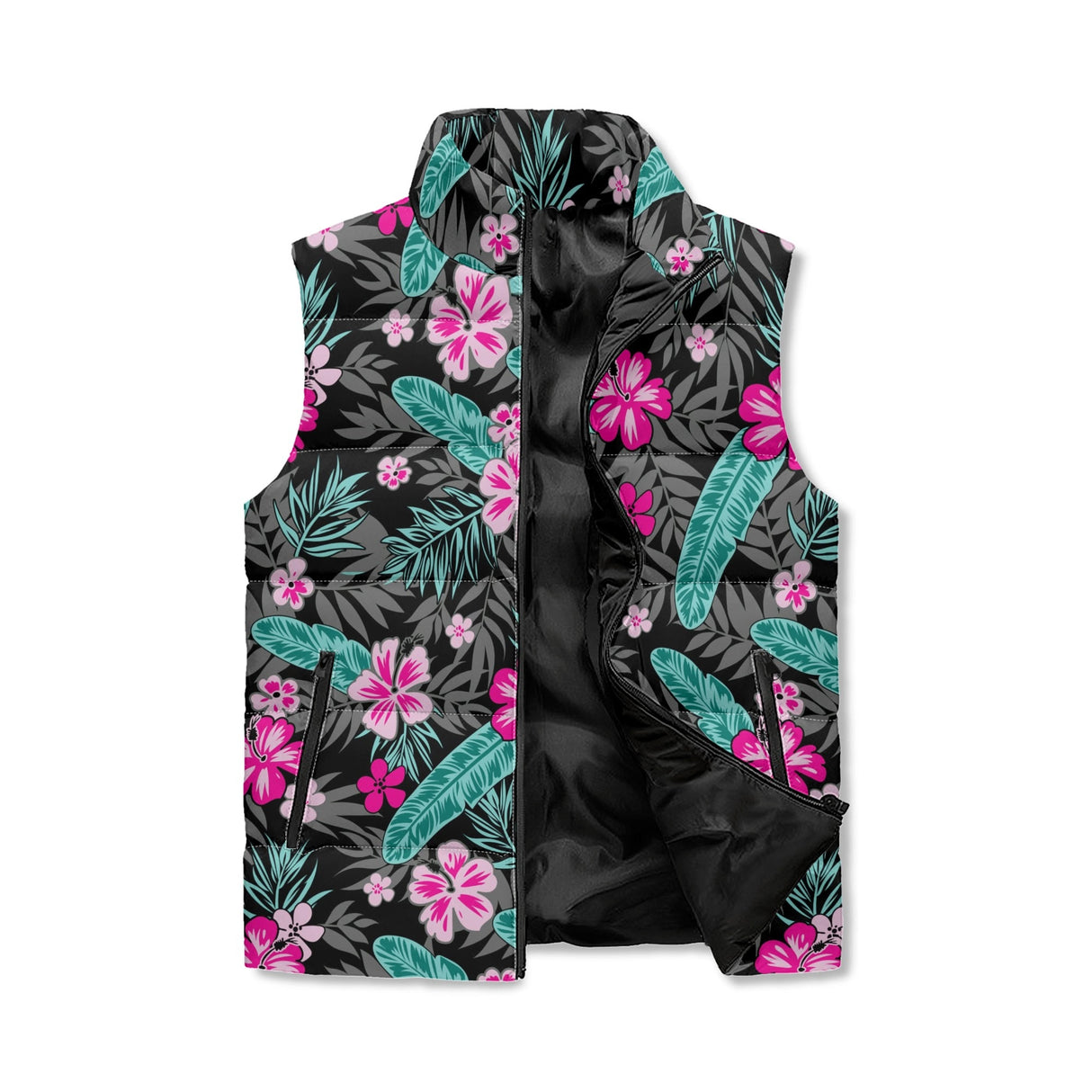 Evening Tropics Zip Up Puffer Vest