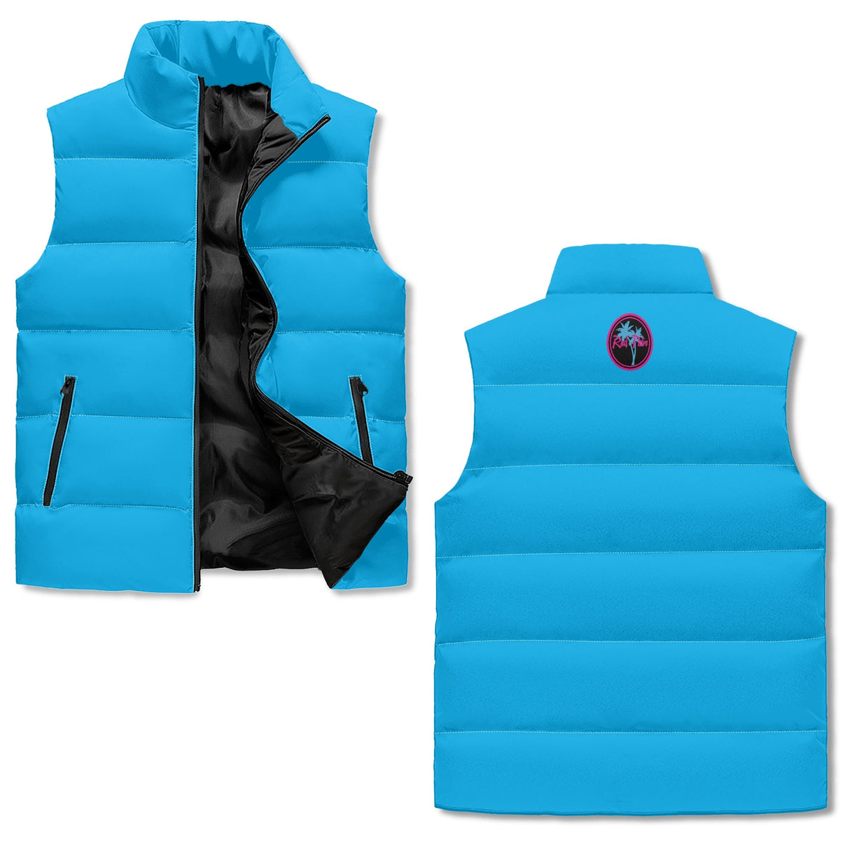 Blue Zip Up Puffer Vest