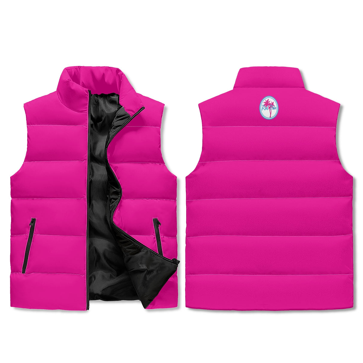 Hot Pink Zip Up Puffer Vest