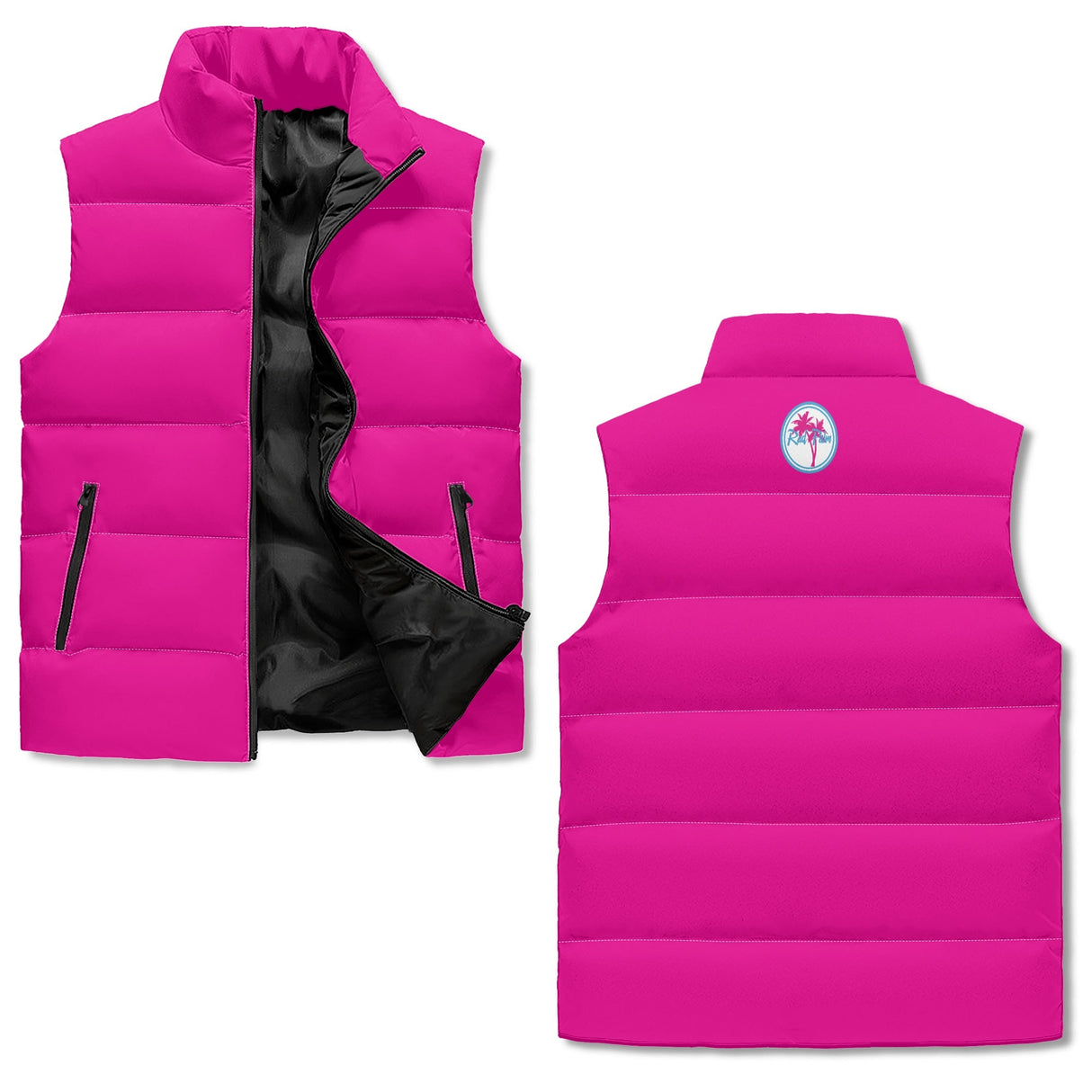 Hot Pink Zip Up Puffer Vest