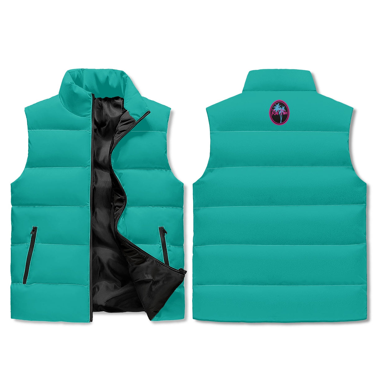 Teal Zip Up Puffer Vest