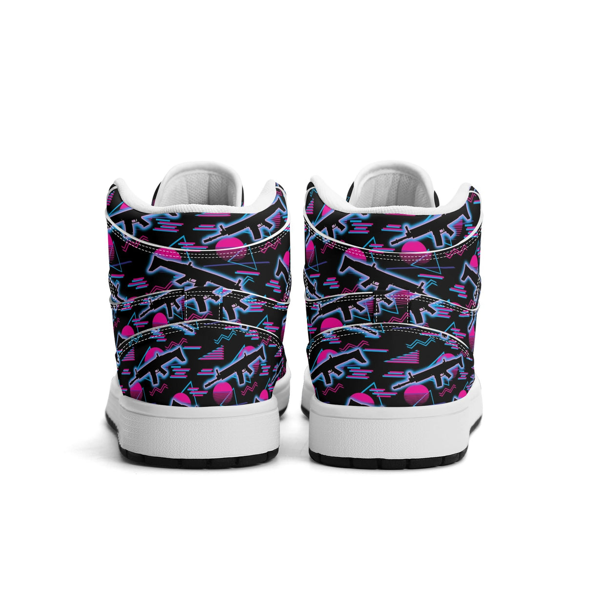 Miami Nights Mens Premium PU Leather High Top Sneakers-V2