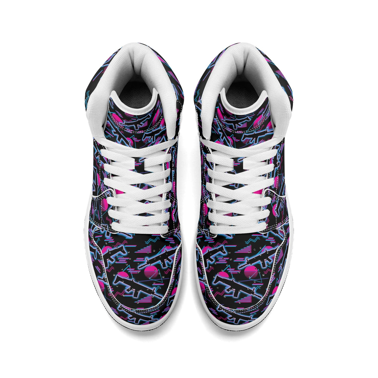 Miami Nights Mens Premium PU Leather High Top Sneakers-V2