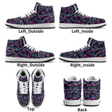 Miami Nights Mens Premium PU Leather High Top Sneakers-V2