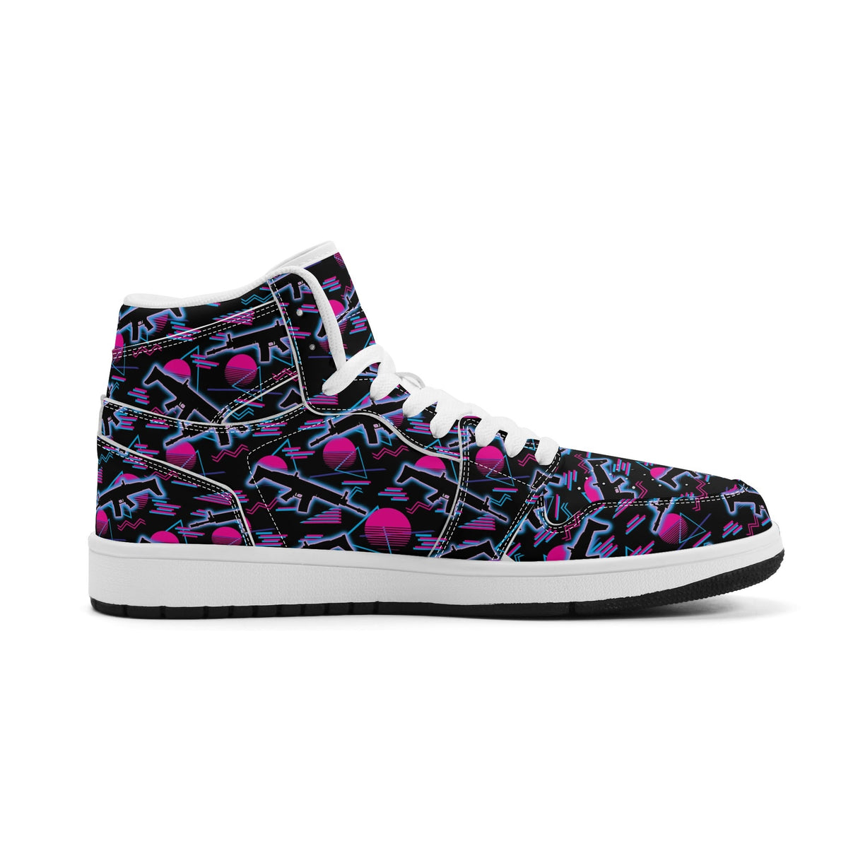 Miami Nights Mens Premium PU Leather High Top Sneakers-V2