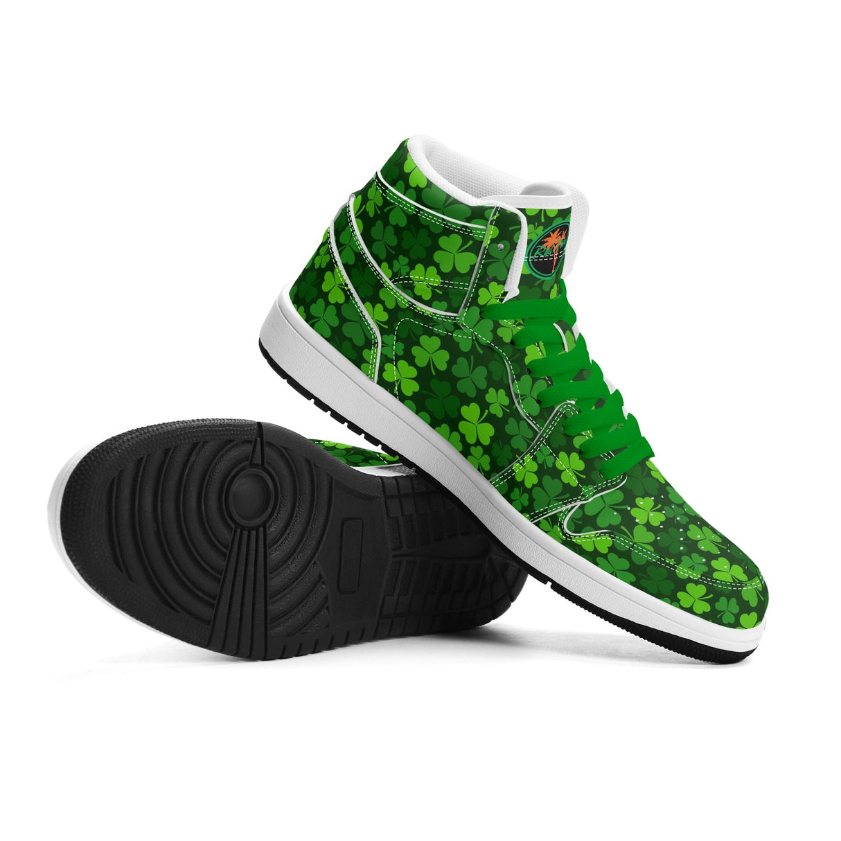 Shamrock Kicks Mens Premium PU Leather High Top Sneakers-V2