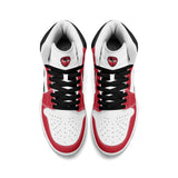 Red White Black Mens Premium PU Leather High Top Sneakers-V2