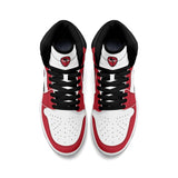 Red White Black Mens Premium PU Leather High Top Sneakers-V2