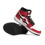 Red White Black Mens Premium PU Leather High Top Sneakers-V2