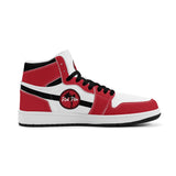 Red White Black Mens Premium PU Leather High Top Sneakers-V2