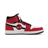 Red White Black Mens Premium PU Leather High Top Sneakers-V2