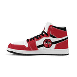 Red White Black Mens Premium PU Leather High Top Sneakers-V2