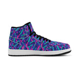 Neon Brush Mens Premium PU Leather High Top Sneakers-V2