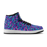 Neon Brush Mens Premium PU Leather High Top Sneakers-V2