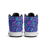 Neon Brush Mens Premium PU Leather High Top Sneakers-V2