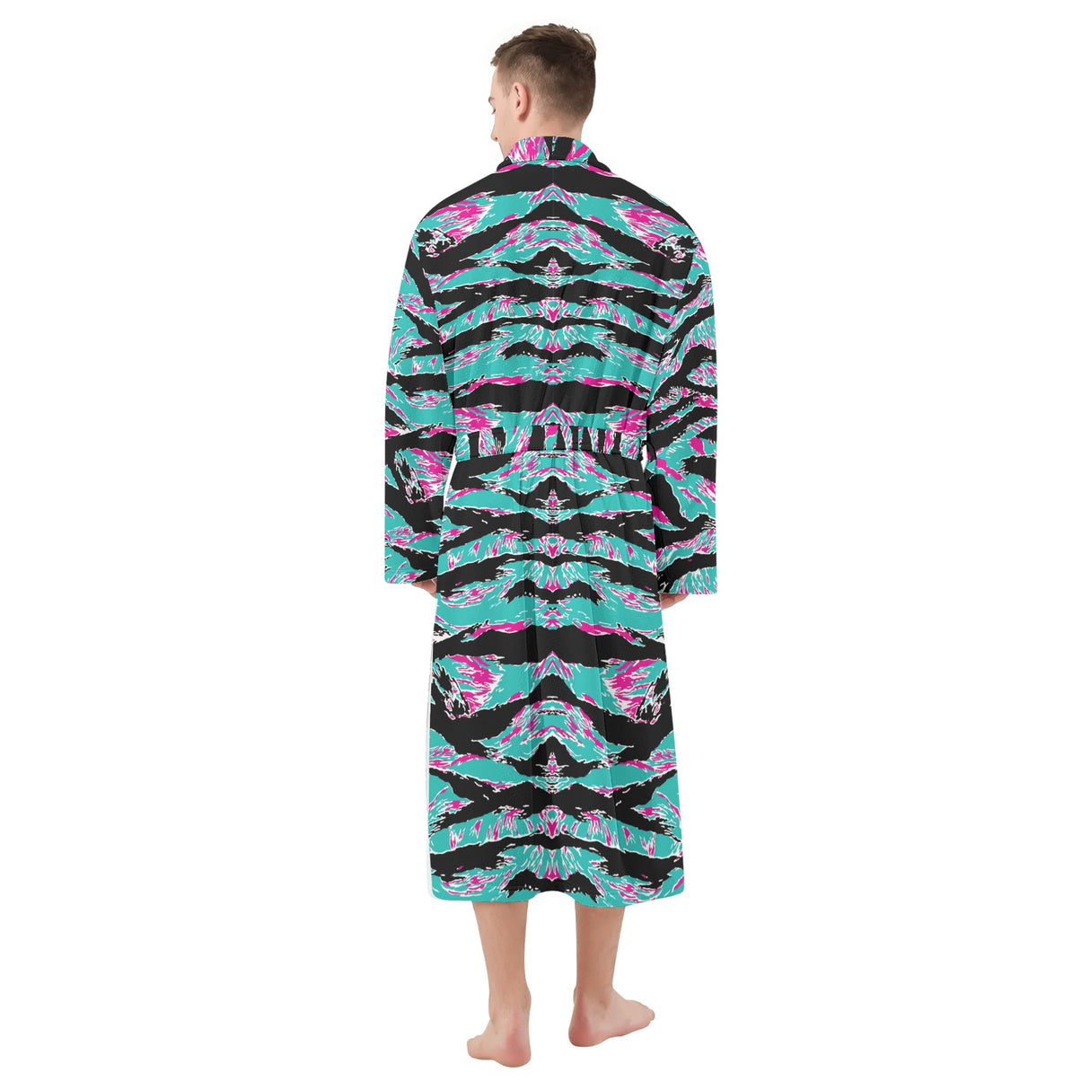 Miami Tiger Stripe Mens Bathrobe