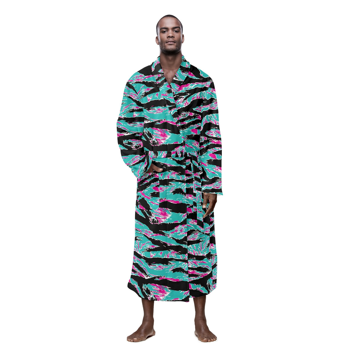 Miami Tiger Stripe Mens Bathrobe