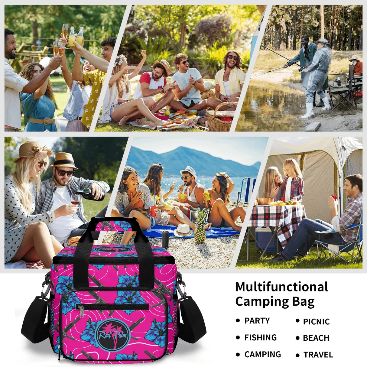 High Capacity Hibiscus Leakproof Cooler Bag