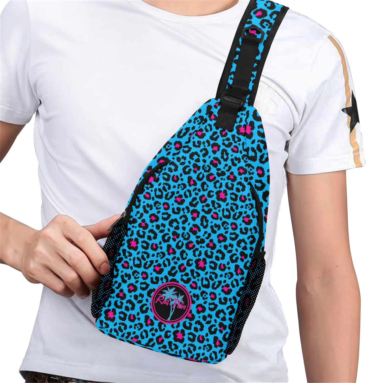 Blue Leopard Sling Bag