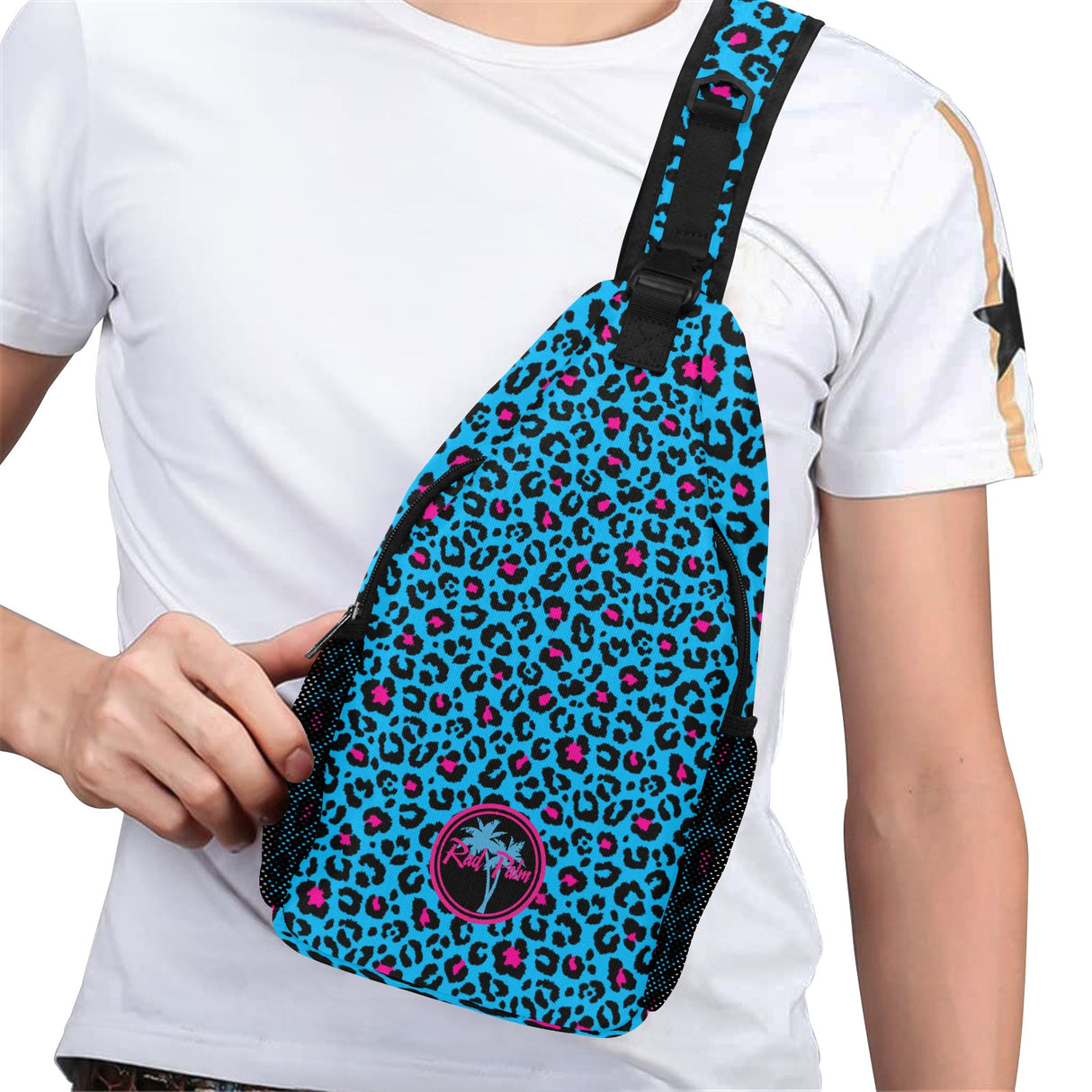 Bolso bandolera de leopardo azul