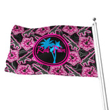 High Capacity Hibiscus Black Neon Flag