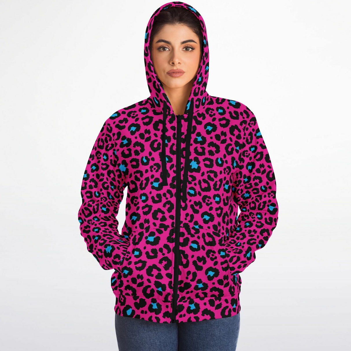 Pink Leopard Microfleece Ziphoodie