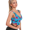 High Capacity Hibiscus Blue Crop Top