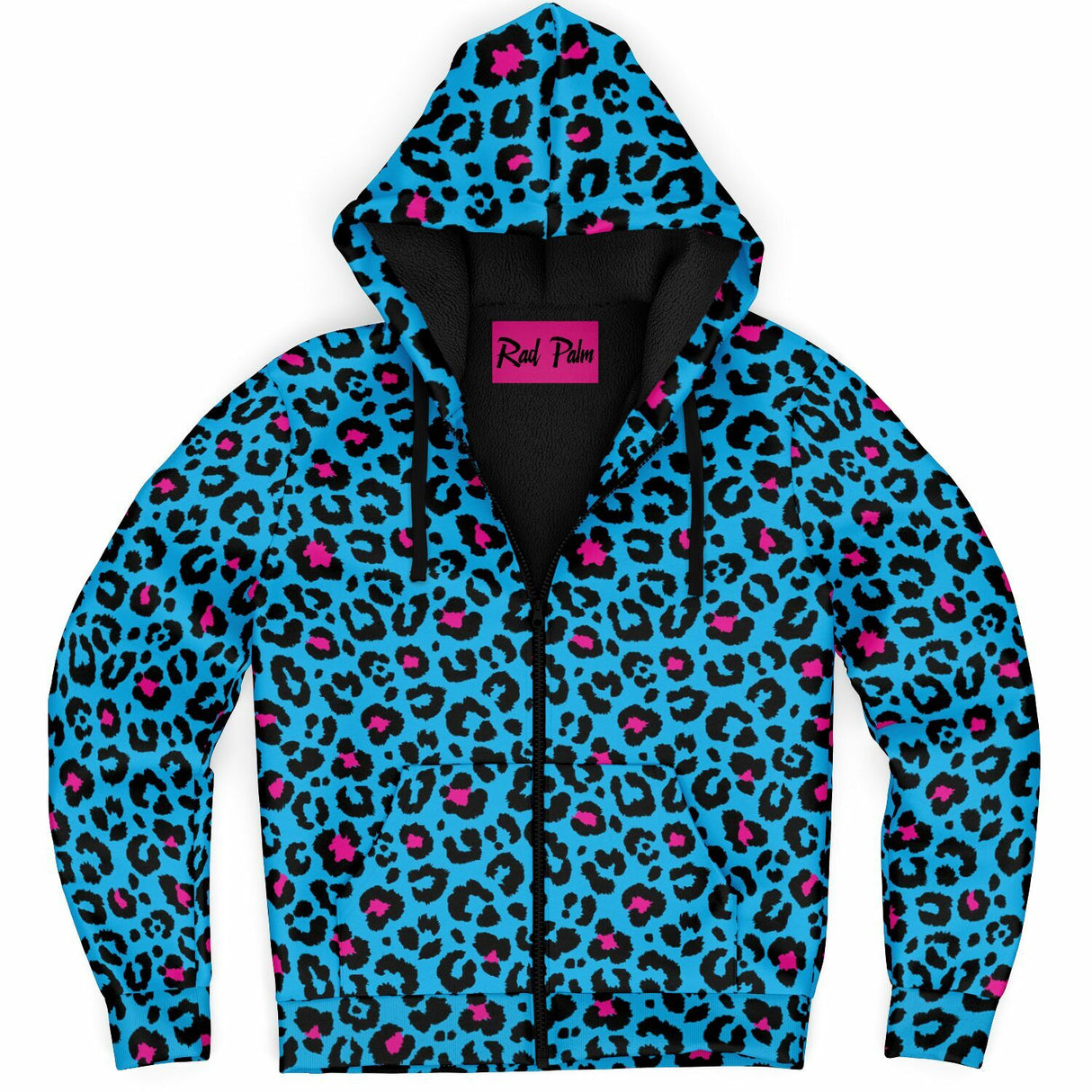 Blue Leopard Microfleece Ziphoodie