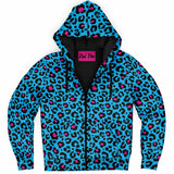 Blue Leopard Microfleece Ziphoodie