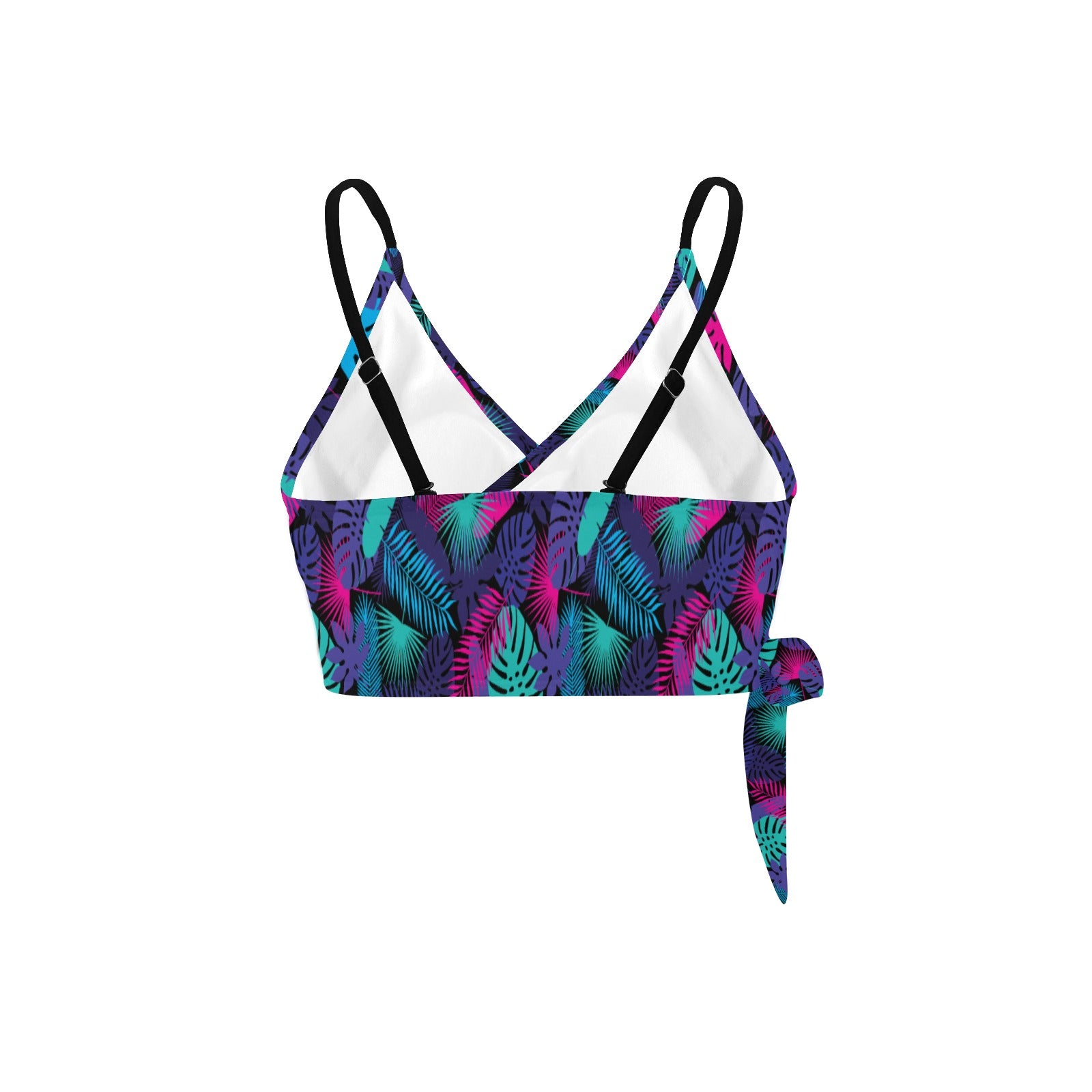 Neon Jungle Knot Side Bikini Top