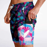 Pantalones cortos 2 en 1 Neon Jungle de Rad Palm para hombre 