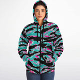 Miami Tiger Stripe Microfleece Ziphoodie