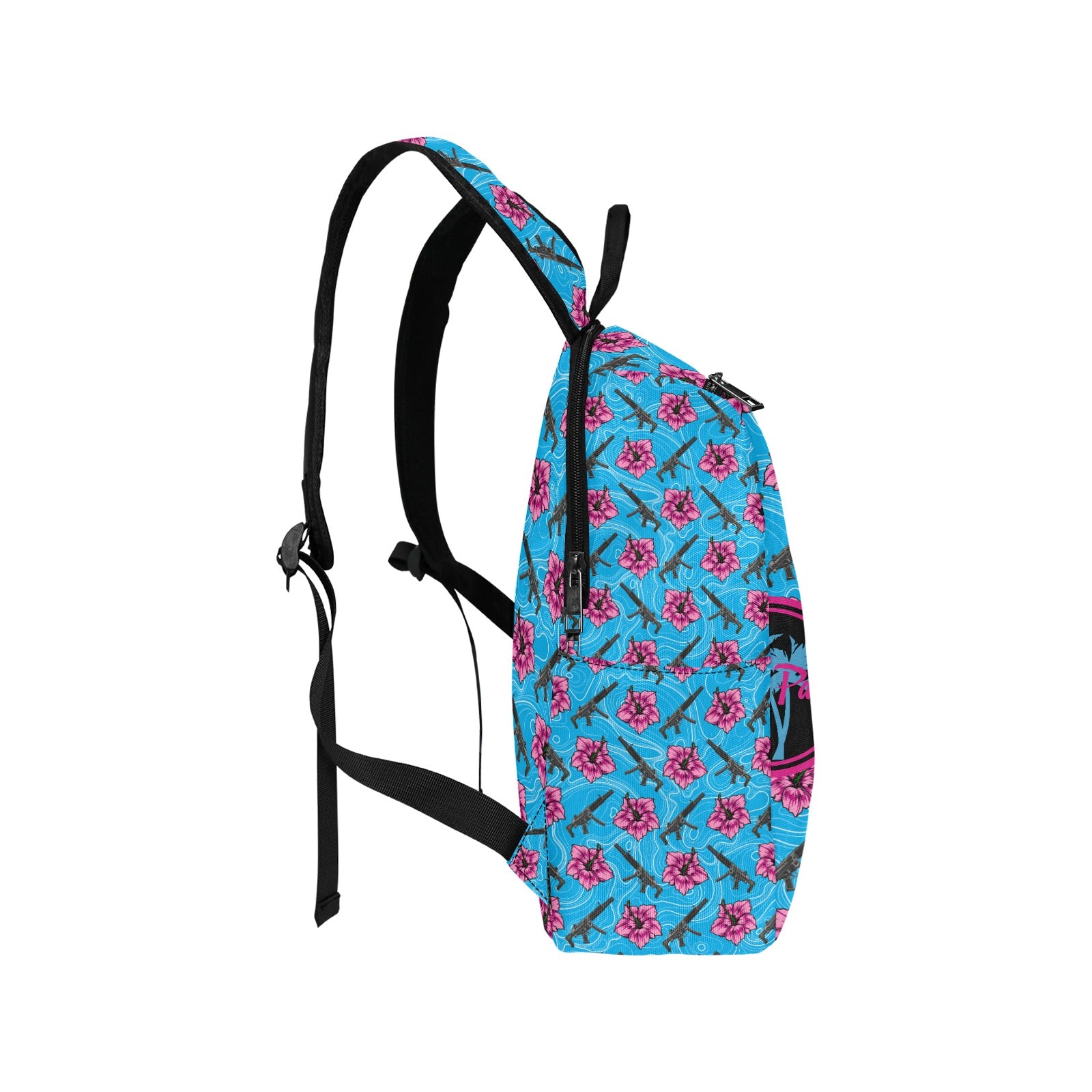 High Capacity Hibiscus Blue Lightweight Casual Backpack