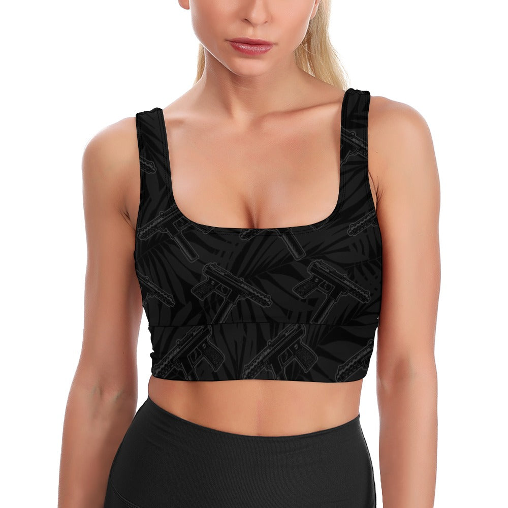 9 Lives Murdered Out Longline Bra Top