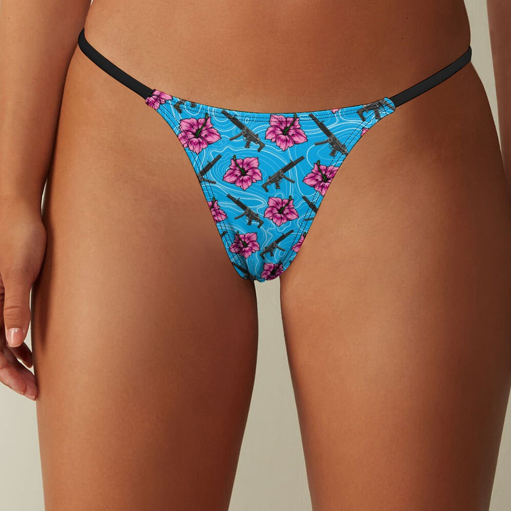 Tanga azul hibisco de alta capacidad