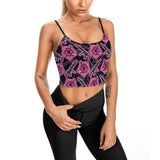 High Capacity Hibiscus Black Neon Women's Thin Vintage Comfort Camisole