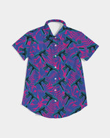 9 Lives Women's All-Over Print Short Sleeve Button Up