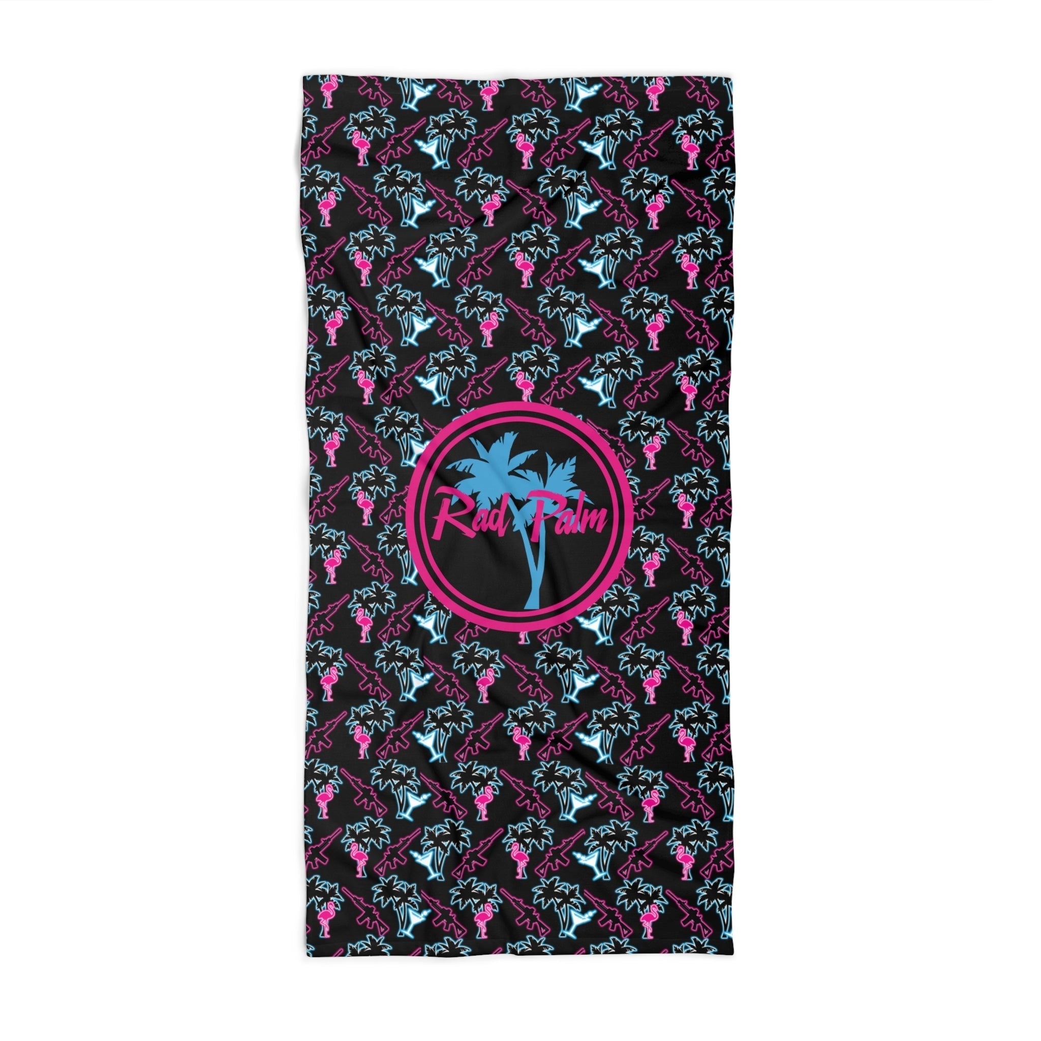 Neon Attack Beach Towel