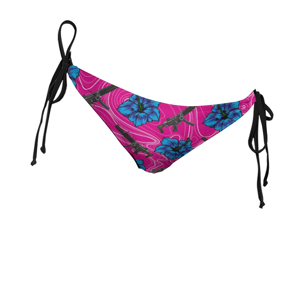 Braguita de bikini de alta capacidad con diseño de hibisco