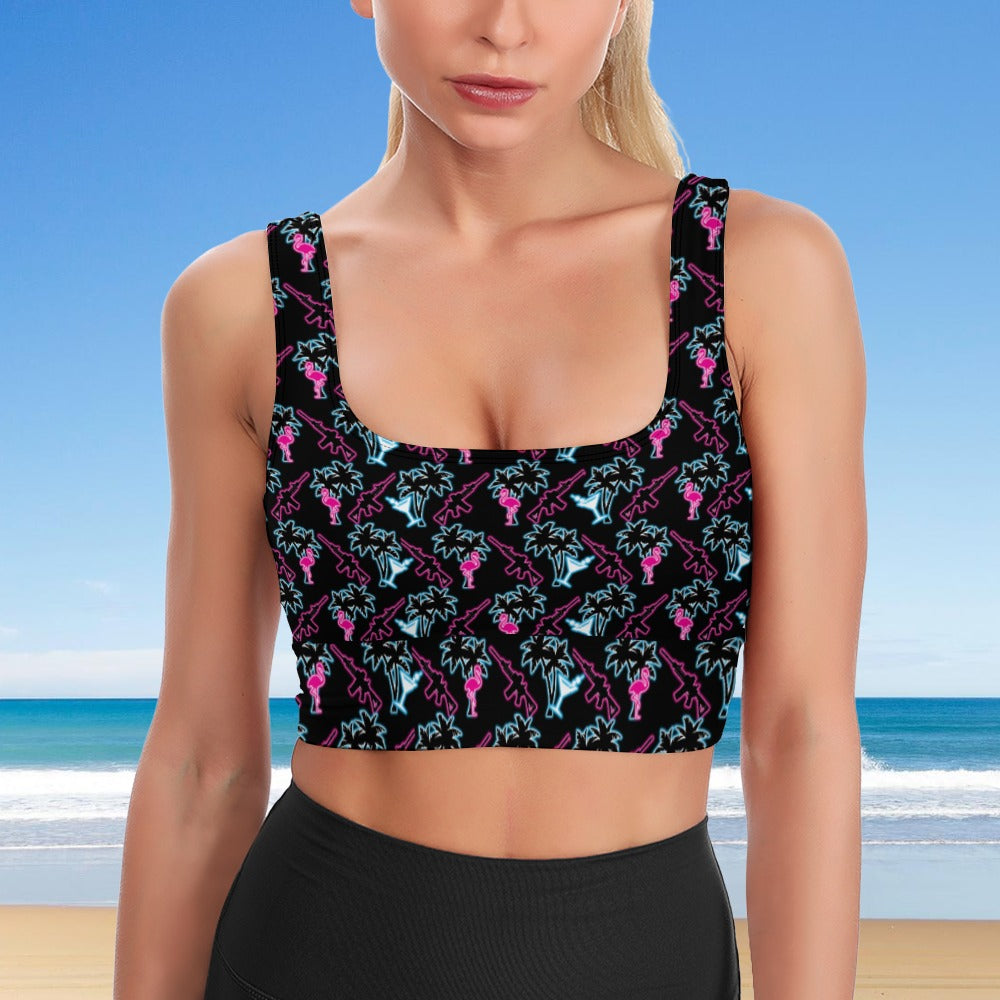 Neon Attack Longline Bra Top